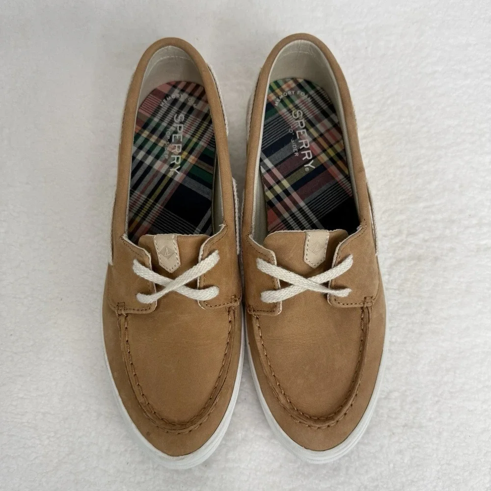 Sperry Top-Sider Authentic Original Boat Shoe 2 Eye Prep Womens‎ Sz 7.5 Beige